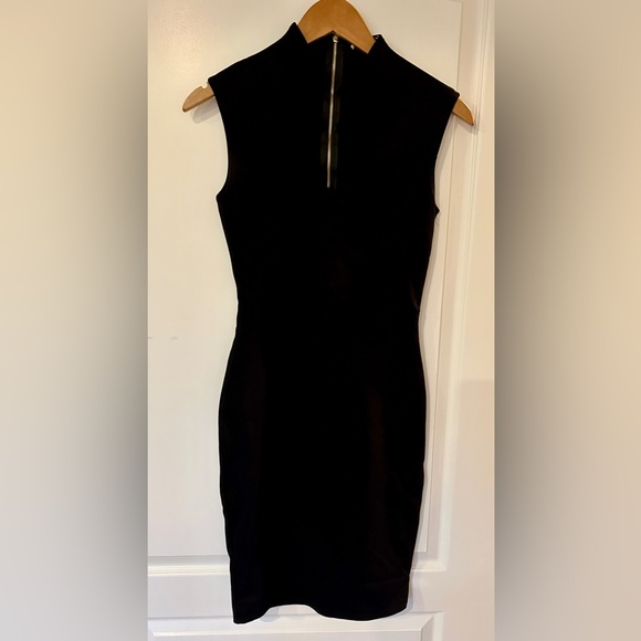 Black cocktail dress with gold zipper down the back. - Picture 5 of 5